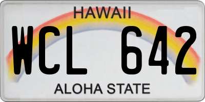 HI license plate WCL642
