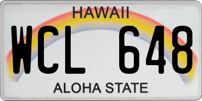 HI license plate WCL648