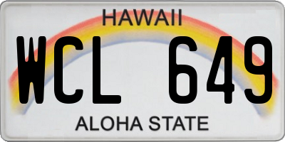 HI license plate WCL649