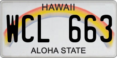 HI license plate WCL663