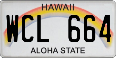 HI license plate WCL664