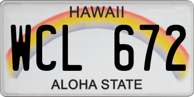 HI license plate WCL672