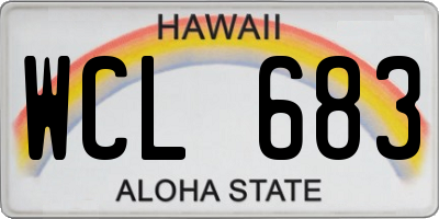 HI license plate WCL683