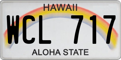 HI license plate WCL717