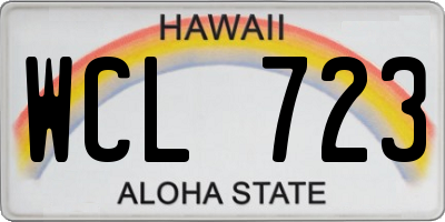 HI license plate WCL723