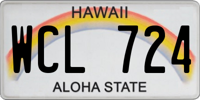 HI license plate WCL724