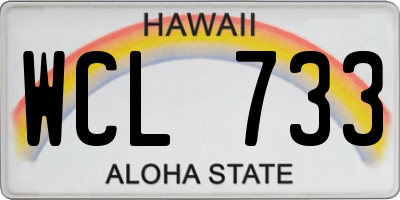 HI license plate WCL733