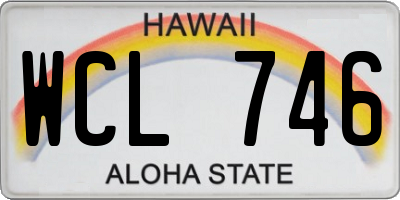 HI license plate WCL746