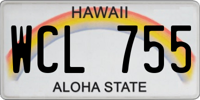 HI license plate WCL755