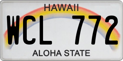 HI license plate WCL772