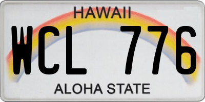 HI license plate WCL776