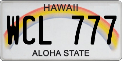 HI license plate WCL777
