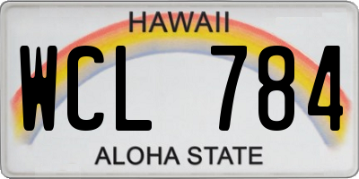 HI license plate WCL784