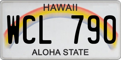 HI license plate WCL790