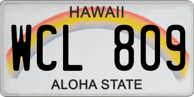 HI license plate WCL809