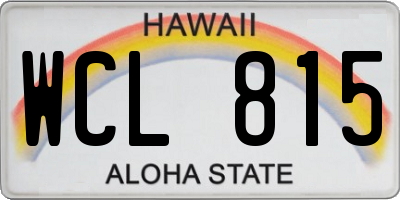 HI license plate WCL815