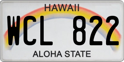 HI license plate WCL822