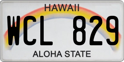 HI license plate WCL829