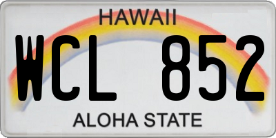 HI license plate WCL852