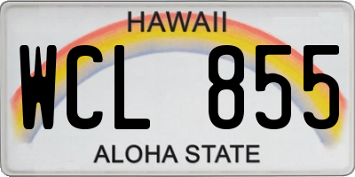 HI license plate WCL855