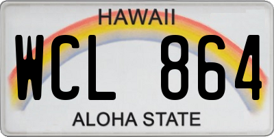 HI license plate WCL864