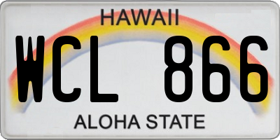 HI license plate WCL866