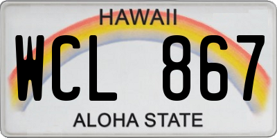 HI license plate WCL867