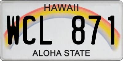 HI license plate WCL871