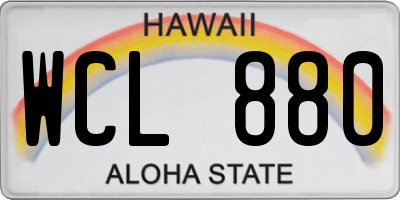 HI license plate WCL880