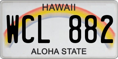 HI license plate WCL882