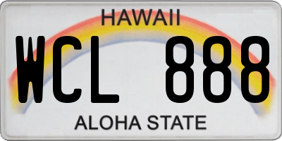 HI license plate WCL888