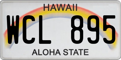 HI license plate WCL895