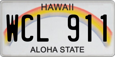 HI license plate WCL911
