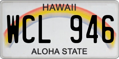 HI license plate WCL946