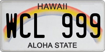 HI license plate WCL999