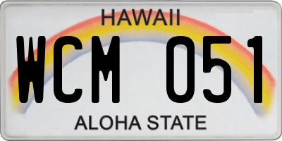 HI license plate WCM051