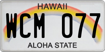 HI license plate WCM077