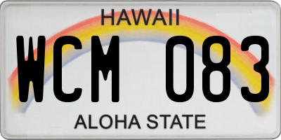 HI license plate WCM083