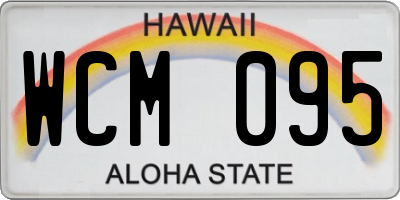 HI license plate WCM095