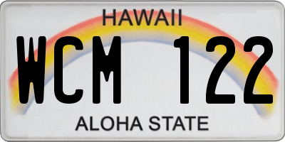 HI license plate WCM122