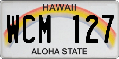 HI license plate WCM127
