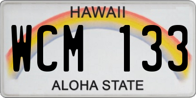 HI license plate WCM133