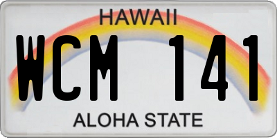 HI license plate WCM141