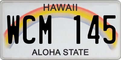 HI license plate WCM145