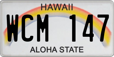 HI license plate WCM147