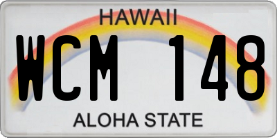 HI license plate WCM148