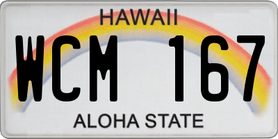 HI license plate WCM167