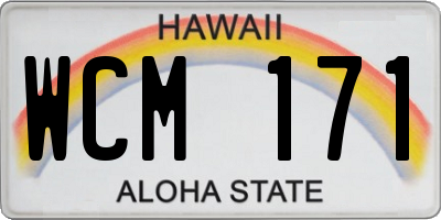 HI license plate WCM171