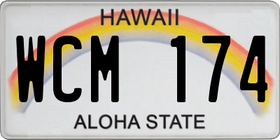HI license plate WCM174