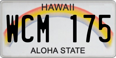 HI license plate WCM175